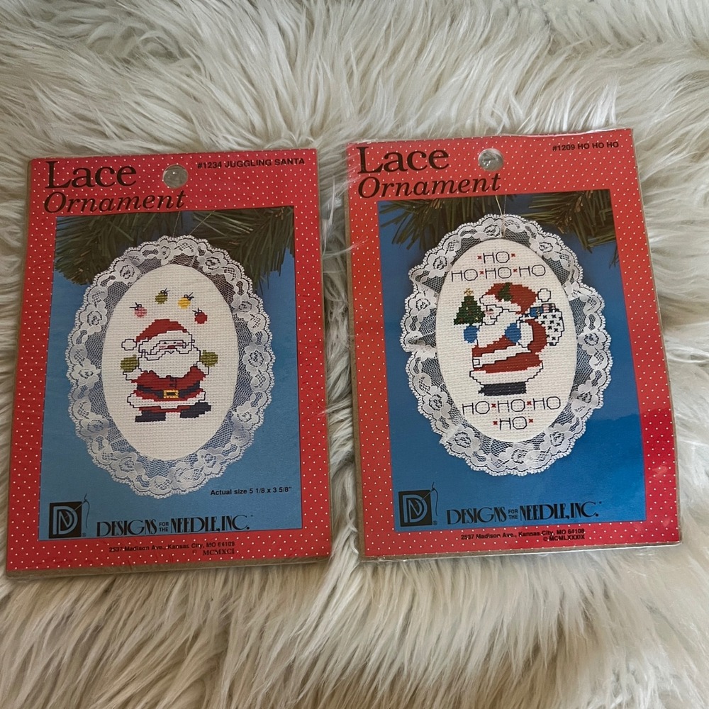 Vintage Designs for the Needle Cross Stitch‎ Ornament Kit Santa Lot 1209 1234